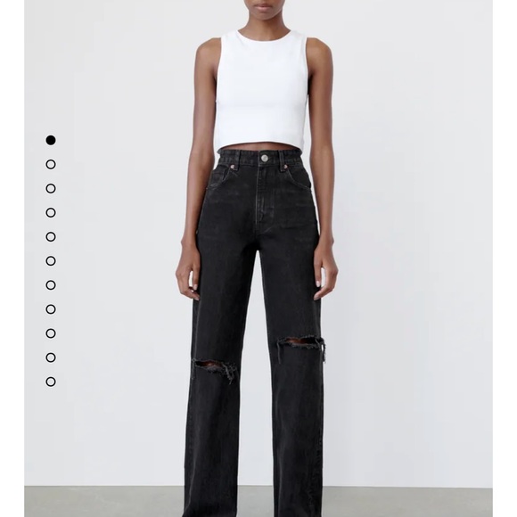 Zara Denim - Zara RIPPED WIDE LEG JEANS